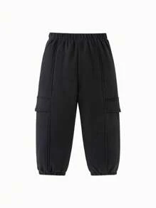 mini bala 男童和女童厚休闲裤 2024年冬季新品 - 黑色 - 查看 5