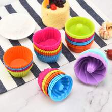 12 chiếc cốc đựng trứng xoắn ốc bằng silicon mini nhiều màu, cốc đựng bánh nướng xốp tròn bằng silicon dùng cho bánh pudding, thạch và bánh tart, dụng cụ và khuôn làm bánh trong bếp thích hợp cho bánh quy, bánh ngọt, sô cô la, món tráng miệng và bánh pudding tự làm - Nhiều màu - Xem 6
