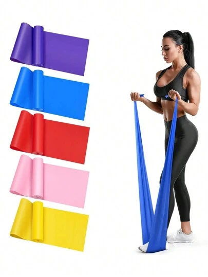 Bandas de resistencia portátiles para yoga y pilates, bandas de fitness, bandas elásticas, adecuadas para ejercicios, yoga, pilates y entrenamiento de fuerza de hombres y mujeres