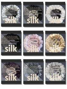 2条装 100% 天然真丝纯色发圈 高品质发绳（22姆米） 女士大号发圈 发饰 宽度（1厘米、2厘米） 马尾辫、发圈、发绳、发球 头饰