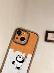 1pc Teddy Bear Textured Brown Sand Protective Mobile Phone Case Cover Compatible With Apple///Redmi/Infinix/Vivo - Brown - View 7
