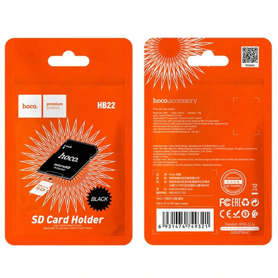 Hoco HB22 TF Adapter For Micro SD Memory Cards