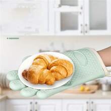 1 par de guantes de horno de silicona premium - doble capa, agarre antideslizante, bucle colgante, guantes aislados para microondas, cocina, hornear, parrilla y talla grande - suministros y accesorios esenciales de cocina - Multicolor - Ver 10