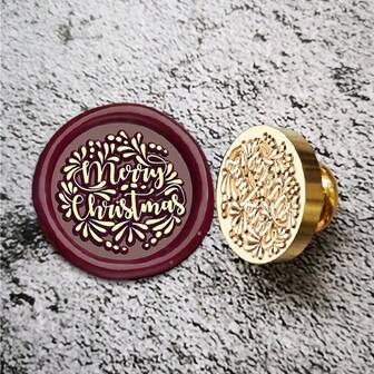 BAOFALI 1 件圣诞快乐蜡封印章头（无木柄）