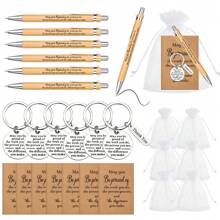 24pcs/6 Sets, Ultimate Appreciation Gift Set - Inspiring Stainless Steel Keychain, Premium Bamboo Pen, Pocket Notebook, And Uplifting Quote - Perfect Employee, Volunteer, Teacher, Nurse, Team Building, Birthday, Retirement, And Holiday Office Gift