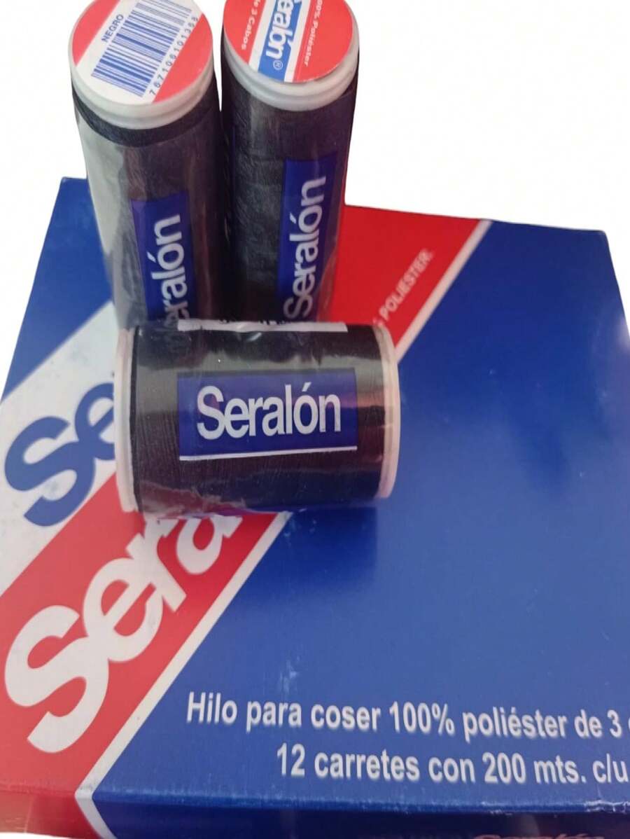Seralon Thread Box With 12 Spools - Black - View 1
