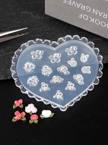 1个3D亚克力花朵造型硅胶美甲模具，浮雕花朵美甲装饰雕刻模板，DIY美甲工具 - 無色 - 查看 6
