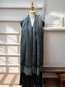 1 chiếc khăn choàng Pashmina Jacquard họa tiết Paisley cổ điển, mềm mại và ấm áp có tua rua, thích hợp cho trang phục đi làm thường ngày và trang trí - Nhiều màu - Xem 4