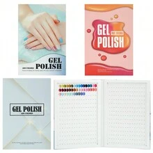160/308/320/480 Colors PU Material /Cardboard Material Nail Display Book Nail Polish Books With Fake Nails Tips False Nails Styles Showing Book Nails Tool,240/360/480/600PCS False Nail *200/400/500/PCS Number Stickers/Set,Christmas And Winter Nail Tools