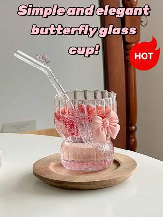 简约优雅蝴蝶玻璃杯！玻璃材质回归校园