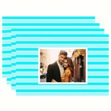 4 Stücke personalisierte Foto/Buchstaben Leinen Tischsets - hitzebeständig, waschbar Tischläufer für Catering & Partys - perfekt für Hochzeiten, Geburtstage, Jahrestage, Valentinstag - personalisierte Küche & Esszimmer Nutzung