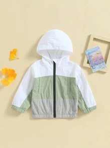 Toddler Baby Boy Girl Fall Clothes Outwear Zipper Hooded Sweatshirt Jacket Lightweight Windbreaker Jackets - 綠色 - 查看 2