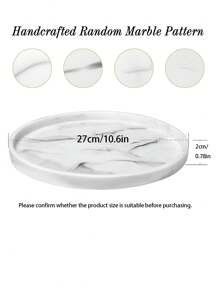 1 件梳妆台托盘，硅胶圆形托盘装饰性收纳整理器适用于浴室马桶水箱卧室厨房台面，珠宝收纳梳妆台托盘适用于蜡烛、乳液瓶、化妆品，大理石白色 - 彩色 - 查看 11
