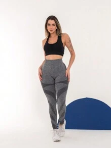 Seamless High Waist Butt Lifting Leggings Gym Sports Pants C25 - 灰色 - 查看 3