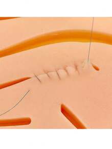 Almohadilla de sutura Simulador de piel de 3 capas Almohadilla de silicona para práctica de sutura - Champán - Ver 3