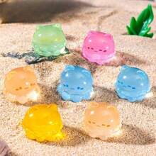 6/12/24pcs Luminous Mini Resin Jellyfish, Cute Sea Animals Miniature Jellyfish Figures Tiny Small Resin Jellyfish Figures Glow In The Dark Mini Resin Animals For Home Party Miniature Landscape Decoration(Random Color) - Multicolor - View 14