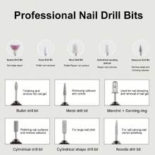 电动指甲磨甲器，USB充电电池供电，多功能美甲护理套装，便携式迷你指甲抛光器，指甲锉，指甲钻，美甲工具，美甲沙龙修甲修脚套装，20000转/分钟高速运转，无震动无噪音无过热，设计优雅 - 彩色 - 查看 11