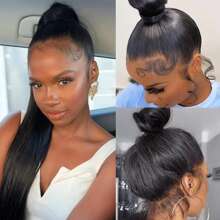 360 Straight Full Lace Front Wigs Human Hair For Women 180% Density Pre Plucked 100% Human Hair Brazilian Virgin Lace Frontal Wigs Human Hair Natural Color - Natural Black - View 8