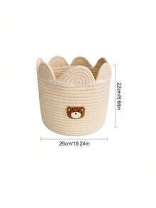 1 件毛绒玩具收纳篮，可折叠大容量粗绳手工编织婴儿收纳箱，篮子，浴室，篮子礼品，篮子，篮子，盒子，白色垃圾桶，Korb，礼品，收纳篮，便宜的篮子，可爱的礼物篮，针织篮，收纳箱，女士礼品篮，黑色洗衣篮，衣服篮收纳，网篮，房间收纳，家庭组织，家庭工具，意大利面过滤器，水槽，盆，洗脸盆 - 米色 - 查看 2
