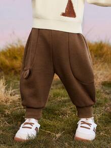 mini bala Quần ấm thời trang cho bé trai và bé gái Bộ sưu tập mùa đông 2024 - cà phê - Xem 2