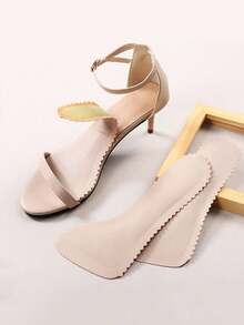 1 双女士肤色透气吸汗高跟鞋垫，防滑软底鞋子配件 - 米色 - 查看 1