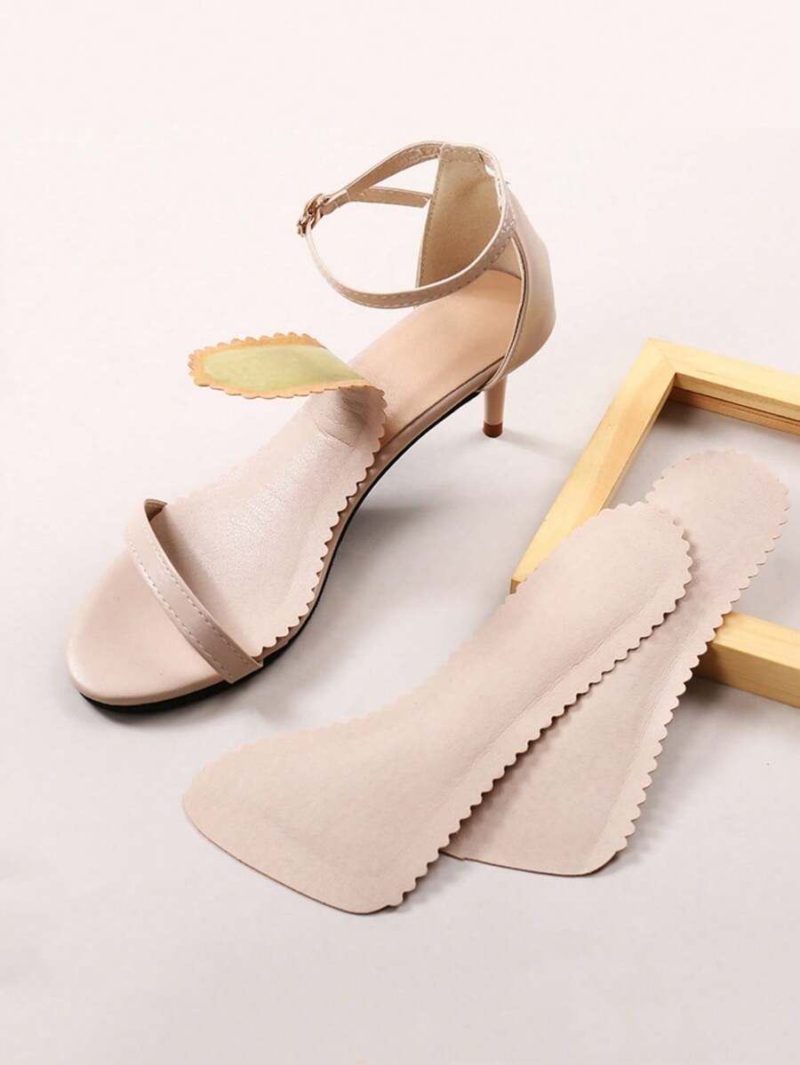 1 双女士肤色透气吸汗高跟鞋垫，防滑软底鞋子配件 - 米色 - 查看 1