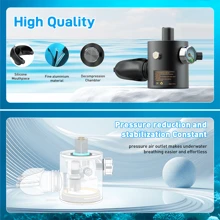 HOUVAN Mini Scuba Tank With Snorkel Mask 0.5L Inflatable Diving Tank With Full Face Diving Mask Pony Bottle Backup Diving Air Tank Suits For Recreational Snorkeling Shallow Diving - Black - View 6
