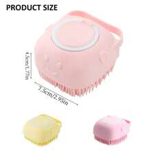 1 柔软硅胶宠物刷，宠物美容沐浴按摩刷（内置肥皂储存器）多功能狗毛按摩沐浴刷，适用于长毛和短毛猫狗（3 种颜色可选） - 彩色 - 查看 7