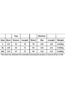 Women's Plus Size V-Neck Top Wide Leg Pants Set - Purple - View 6