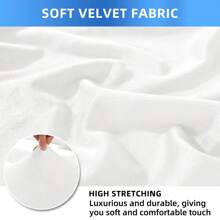 Ystyle 2 Piece Velvet High Back Chair Cover, Universal Chair Covers, Stretch Cat Scratch Resistant Chair Cover, High Back Chair Cover, Living Room Chair Cover - White - View 3