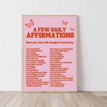 HALFLEMART 1 tấm áp phích câu nói truyền cảm hứng màu hồng cổ điển, dùng để trang trí phòng khách và phòng ngủ, không có khung - Nhiều màu - Xem 6