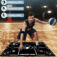 1pc Basketball Training Mat, Non-Slip Quiet Rubber Basketball Dribbling Trainer, Foldable Speed & Agility Training Pad