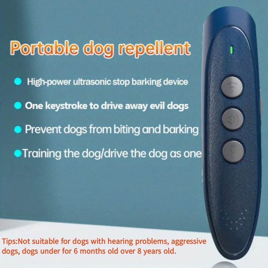 1pc Ultrasonic Dog Repeller Mini Handheld AntiBarking Tool Stop