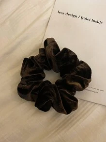 4pcs Women Velvet Hair Scrunchies In Black, Beige, Brown, Stylish & Versatile, Simple Elegant Design, Suitable For Daily Wear, Casual, Party, Work, Travel, Hairdo, Ponytail, Bun