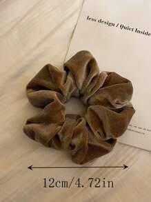 4pcs Women Velvet Hair Scrunchies In Black, Beige, Brown, Stylish & Versatile, Simple Elegant Design, Suitable For Daily Wear, Casual, Party, Work, Travel, Hairdo, Ponytail, Bun