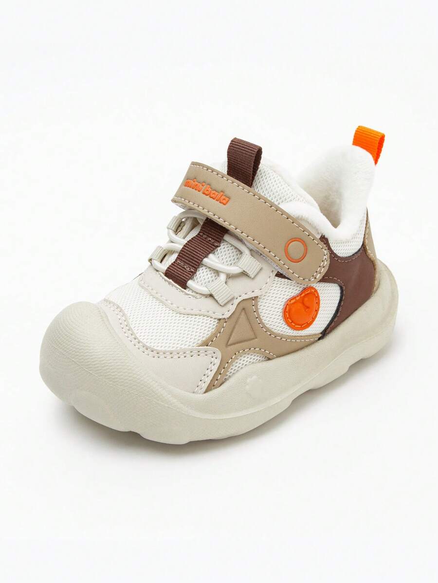 mini bala Boys' And Girls' Baby Anti-Slip Thermal Lined Warm Walking Shoes - White - View 1