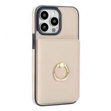 Wallet Case With Card Holder, 360° Rotation Ring Kickstand Magnetic Clasp And Durable Shockproof Cover Compatible With IPhone 16 15 14 13 12 11 Pro Max 7 8 Plus X XR XS Max - White - View 8