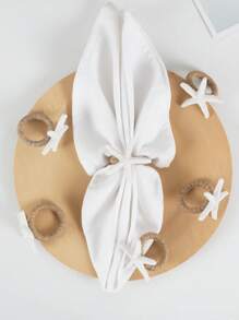 4-20 件手工编织天然亚麻绳和树脂海星餐巾环，适用于户外、主题派对、节日餐桌装饰 - 彩色 - 查看 10