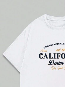 Retro Style Text Pattern Cotton T-Shirt Premium Comfortable Printed Top - trắng - Xem 4