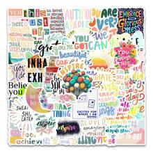 Hochwertige Motivations- und Inspirations-Aufkleber-Kollektion, Designs, klare Muster, wiederverwendbar, geeignet für Handyhüllen, Tablets, Planer, Schreibtische, Räume - 50 farbenfrohe inspirierende Texte - Übersicht 2