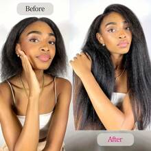 Kinky Straight Clip In Hair Extensions Human Hair Wigs 120g 8pcs 18clips Double Weft Clip Clip In Hair Extensions Real Human Hair Beginner Friendly (16-26 Inch, Natural Color, 120g)