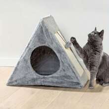 Triangular Foldable Cat Bed, Cat Scratch Board, Suitable For Small Pets And Cats To Use - Multicolor - View 1