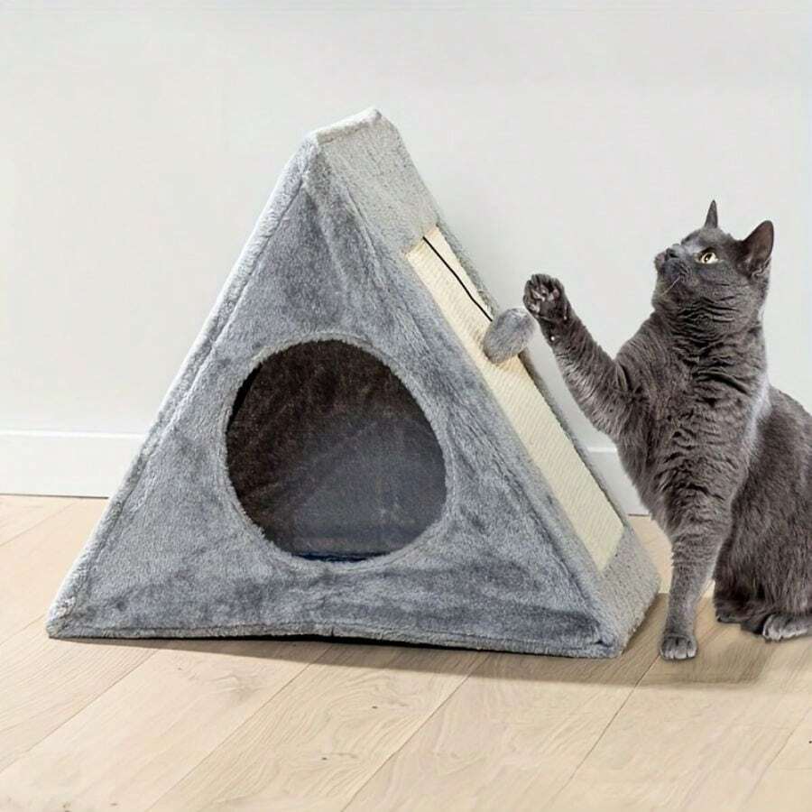 Triangular Foldable Cat Bed, Cat Scratch Board, Suitable For Small Pets And Cats To Use - Multicolor - View 1