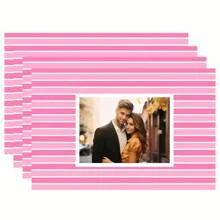 4 Stücke personalisierte Foto/Buchstaben Leinen Tischsets - hitzebeständig, waschbar Tischläufer für Catering & Partys - perfekt für Hochzeiten, Geburtstage, Jahrestage, Valentinstag - personalisierte Küche & Esszimmer Nutzung
