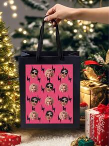 1pc Custom Photo Gift Bag, Personalized Face Mash Gift Bag, Mars And Rose New Song Apateu Song Inspired, APT Gift Bag With Handle, Perfect For Christmas Holiday, Party Celebration, Best Unique Gift Package For Her/Him, Boyfriend, Girlfriend, Best Friend, Ideal For Christmas, Valentine's Day, Birthdays, Anniversary,Art Activities For Children