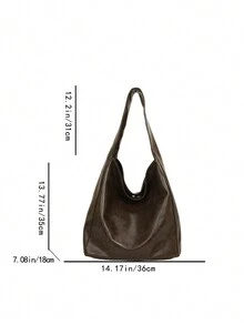 Autumn And Winter Fashion New Women's Handbag, Casual Large Capacity Shoulder Bag, Fashionable Handbag, This Year's Popular Underarm Bag, College Student Commuting Bag, Lightweight And Practical Soft Faced Bucket Bag, Autumn And Winter New Shopping Bag, Suitable For Gift To Friends For Shopping, Dating, Business Travel And Business Use - Coffee Brown - View 5