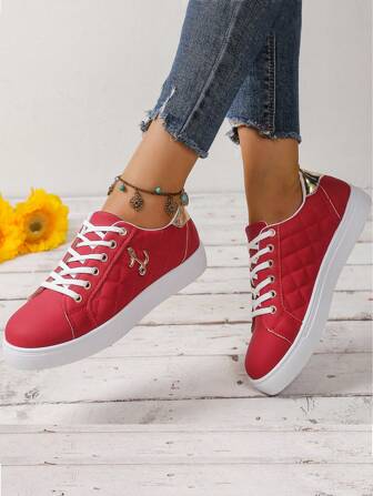 Breathable Soft Sole New Versatile Platform Vulcanized Shoes For Women, Fashionable Thick Sole Casual Sneakers, Non-Slip Flat Running Shoes