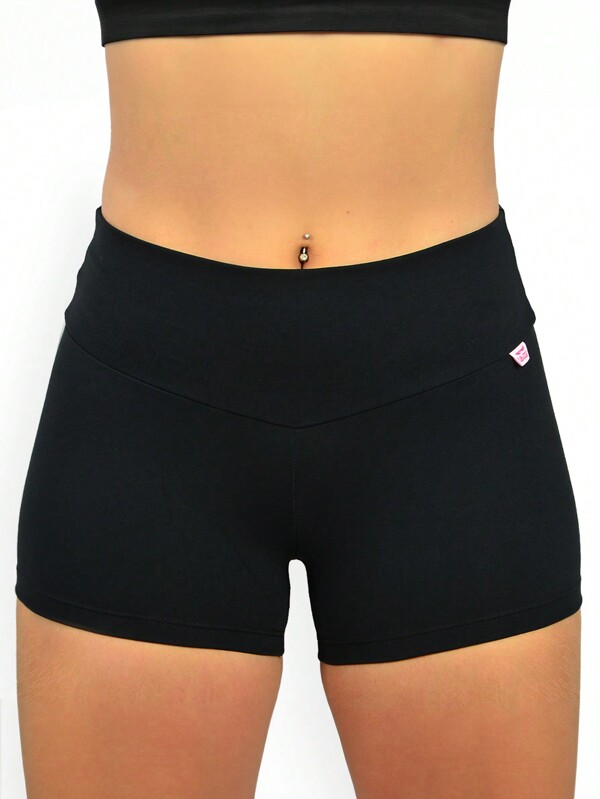 Shorts Curto Fitness De Poliamida Suplex Feminino Academia Cintura Alta - 1167