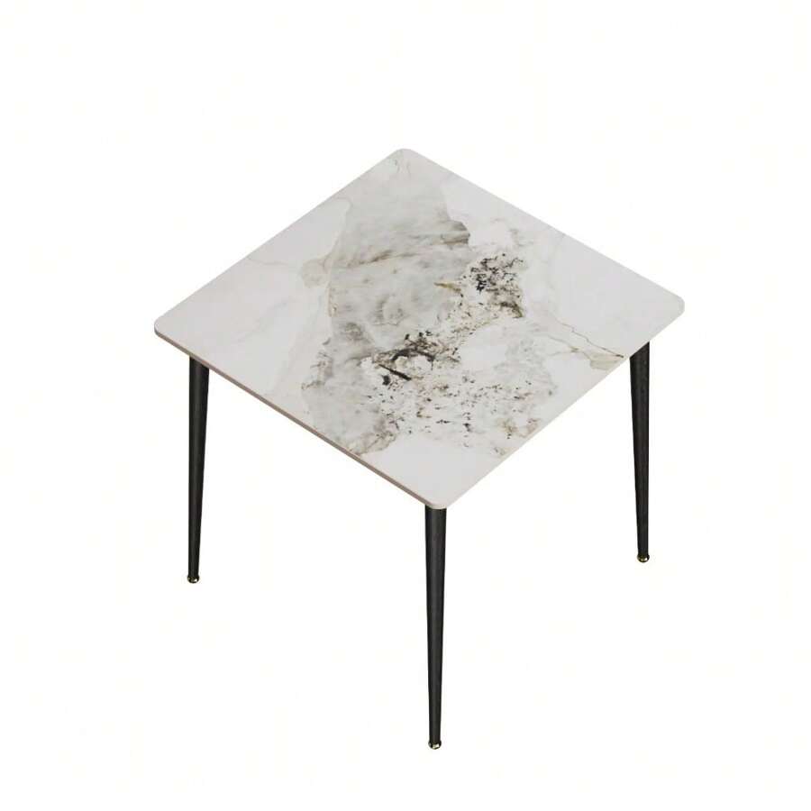 Square Restaurant Marble Dining Table Compact Dishes Serve Table With
