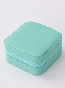 1pc Compact And Portable Zipper Jewelry Box For Bridesmaids Bridesmaid, Multi-Functional Pink Storage Box For Rings Necklaces And Accessories Wedding
